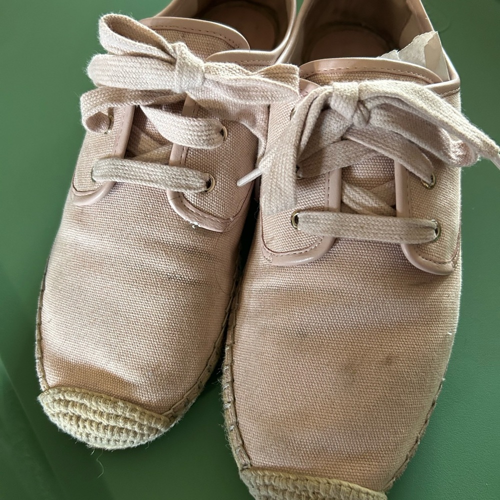 Kate Spade Blush Canvas Espadrille Shoes